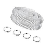 Tubo per aspirazione in PVC trasparente da 300 cm per collettore polveri Resistente e flessibile con tubo ventilazione scarico della macchina rinforzo in filo