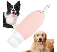 Tubo per cibo per cani, 90 ml, a prova di perdite, da viaggio, per cibo per cani, bottiglie comprimibili in silicone per alimenti umidi, con moschettone, contenitore per articoli da toeletta da
