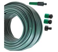 TUBO PER IRRIGAZIONE DA GIARDINO LUNGO 15 METRI CON 4 ACCESSORI DA 1/2" VERDE