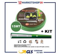 TUBO PER IRRIGAZIONE GIARDINO MODELLO FAN 5/8 15mm X 15MT+KIT RACCORDI ALMAPLAST