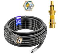 Tubo per la pulizia dei tubi, 5 metri, per idropulitrice M22 x 1,5, compatibile con Kärcher Kränzle Nilfisk, ecc. (ugello rotante e rigido, per Kinzo Sistema Stihl Nilfisk)