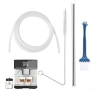 Tubo per latte in silicone, 2 m, ricambio per macchine da caffè Bosch, con inserto in acciaio inox, spazzole per la pulizia
