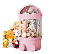 Tubo portaoggetti per giocattoli di peluche - Organizer per giocattoli di peluche con luci a LED, torre trasparente per animali di peluche | Grande portagiocattoli di peluche, divertente soluzione per