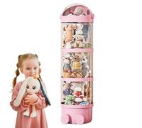Tubo portaoggetti per giocattoli - Organizer trasparente per animali di peluche con luci a LED | Grande tubo di peluche per decorare la cameretta o la stanza dei giochi di un bambino, ideale per ripor