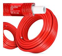 Tubo preisolato PEX/AL/PEX, rivestimento in polietilene, resistente, 20 x 2 mm, rosso, 50 m, sistemi di riscaldamento dell'acqua