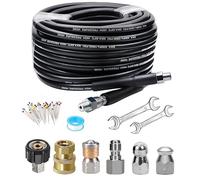 Tubo professionale per pulizia scarichi 100FT 5800PSI Kit ugello fognario con ugello rotante ad angolo NPT per idropulitrice 50FT