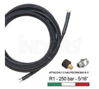 Tubo Prolunga Alta Pressione R1 Attacchi 1/2 Gas Pistoncino Ø 11
