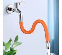 Tubo prolunga per rubinetto, design flessibile e girevole, universale per rubinetti da cucina/bagno, (adatto per un diametro di 2 cm) (arancione)