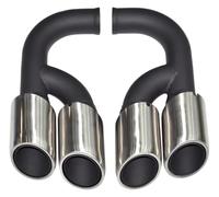 tubo punta di scarico coda Per P&orsche Per Cayenne 958 92A V6 V8 2011-2014 Terminali Scarico Auto Quad Terminale Nero Sistema Tubi Posteriori Marmitta(Silver A Long)