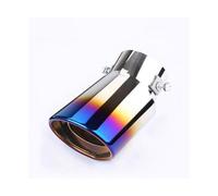 Tubo Punta Scarico Terminale Marmitta Per Auto Coda Scarico Modificato Maggior Parte Dei Veicoli Punta Automatica Tubo Posteriore Esterno(Curved-blue)