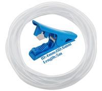 Tubo PVC, CESFONJER Tubo Trasparente, diametro interno 4 mm x diametro esterno 6 mm, 5 Metri Tubo Flessibile con 1 tagliatubi