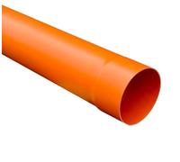 TUBO PVC PLASTICA ROSSA ARANCIO 2 METRI DIAM. 140 mm ACQUA FOGNA