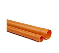 TUBO PVC PLASTICA ROSSA ARANCIO 2 METRI DIAM. 80 mm ACQUA FOGNA