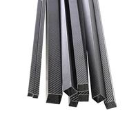 Tubo quadrato in fibra di carbonio 3K da 1 pezzo - 500 mm, finitura lucida liscia for modellismo R/C e applicazioni personalizzate(10X10X8X500mm)