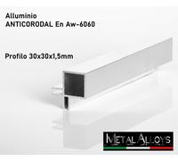 Tubo Quadro 20 x 20 x 1,5 mm in Alluminio per VOLIERE GABBIE diverse lunghezze