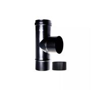 TUBO RACCORDO A TEE 90° FM-M DN 100 NERO SMALTATO