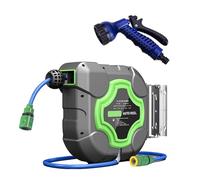 Tubo retrattile - Avvolgitubo automatico a parete, blocca qualsiasi lunghezza | Avvolgitubo da giardino retrattile robusto, di ritorno lento per il giardinaggio