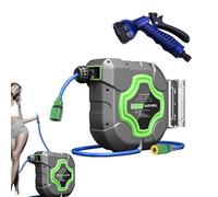 Tubo retrattile - Avvolgitubo automatico montato a parete, blocco di qualsiasi lunghezza | Avvolgitubo da giardino robusto retrattile, di ritorno lento per il giardinaggio