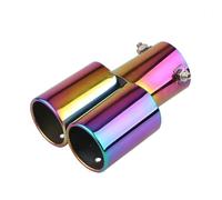 Tubo Scarico 1 Pz per La Maggior Parte Lle Auto Terminale di Scarico per Auto da 25" Doppio Tubo Rivestimento per Gola Posteriore di Auto Modificata. Terminale Scarico(Neonchrome Straight)