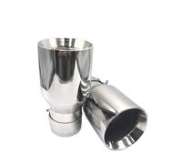 Tubo Scarico Auto 1 pezzo 63 Mm-102 Mm Universale Cromato In Acciaio Inox Auto Tubo Di Scarico Rotondo Posteriore Marmitta Punta Accessori Auto(IN 63MM OUT 101MM)