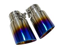 Tubo Scarico Auto 1 pezzo. Silenziatore Per Tubo Scarico, Gola Posteriore, In Acciaio Inox, Colore: Blu Arrostito, A Forma Nido Vespa, Grande Diametro, Con Bocca A Tromba(60mm-89mm)