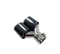 Tubo Scarico Auto 1 Pz. Terminali Scarico Doppi In Acciaio Inox Lucido Carbonio Per Marmitta Auto Tubi Doppi Per Sistemi Scarico Terminali Doppi Turbocompressore(ID 48mm-OD 114mm)