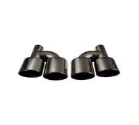 Tubo Scarico Auto Per W204 1 Paio Terminali Scarico Ovali Per Auto Ingresso Da 63 Mm Acciaio Inossidabile Cromato Uscita 165 * 85 Mm Tubo Doppio Turbocompressore(Black-withlogo)