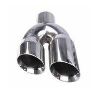 Tubo Scarico Auto Terminale Di Scarico Doppio Da 63 Mm Ingresso Da 63-76 Mm 63-89 Mm 76-102 Mm Lunghezza Terminali Di Scarico In Acciaio Inossidabile Finitura Cromata(76mm-102mm)