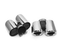 Tubo Scarico Auto Terminale Scarico Posteriore Acciaio Inox Rotondo Con Quattro Uscite, Terminale Scarico Rettangolare Per Land Per Rover Per Defender 90 110 2020-2022(Silver 2.0T)