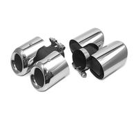 Tubo Scarico Auto Terminale Scarico Posteriore Acciaio Inox Rotondo Con Quattro Uscite, Terminale Scarico Rettangolare Per Land Per Rover Per Defender 90 110 2020-2022(Silver 3.0T)