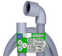 Tubo Scarico Lavastoviglie Universale 1,9 m Interno Ø 30/19 mm Esterno Ø 35/25 mm Dritto e Angolato 45° con Codice Originale 91670102 per Candy - MADE IN EU - Garanzia di 5 Anni - ONIX TECH