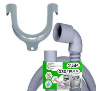 Tubo Scarico Lavastoviglie Universale 2 m Ø 30/19 mm Dritto e Angolato con Codice Originale 49052655 per Candy 481281718685 per Whirlpool - Garanzia di 5 Anni - ONIX TECH