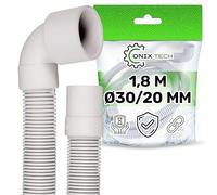 Tubo Scarico Lavatrice e Lavastoviglie 1,8 m Ø 20/30 mm Dritto e Angolato 90° - Garanzia di 5 Anni - ONIX TECH