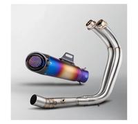 Tubo scarico motocicletta Per MT07 Per FZ07 Per XSR700 Tracer 7 2014-2025 R7 2021-25 Progetto Collettore Silenziatore Sistema Completo Kit Modifica Scarico Moto(E 2014-2024)