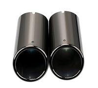 Tubo Scarico Punta Posteriore Gola Coperchio Del Tubo Di Scarico Per Vw Per Cc Per Passat Per Tiguan Per Jetta Per Sagitar Per Polo Per Golf 7 Terminale In Acciaio Inossidabile(Black-7.6cm)