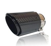 Tubo Scarico Punta Posteriore Gola Di Scarico Dritto Universale Per Marmitta Terminale In Acciaio Inossidabile Nero E Terminali In Fibra Carbonio(63 Inlet 76 Outlet)