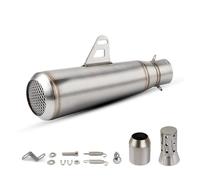 Tubo Silenziatore Marmitta Di Scarico Per Moto Da 51 Mm, Progetto Di Modifica Dello Scarico Per Moto, Copertura A Rete Del Tubo Marmitta Per ZX25R N-JA250(Silver)