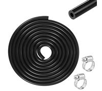 Tubo Silicone 3 Metri, 4mm Ad Alte Prestazioni, Flessibile 115PSI Pressione Massima, Gomma Nera Con 2 Morsetti per Trasferimento Acqua Aria (ID 4mm, OD 8mm)