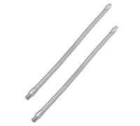 Tubo Snodato Gooseneck in Ferro Filetto Esterno Argento | 2 Pezzi, Angolo Regolabile Base a Sgancio Rapido, per Faretto Flessibile