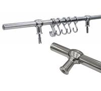 TUBO APPENDI MESTOLI PER CUCINA CROMO LUCIDO 90CM C/ACCESS.