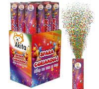 Akitaink - 8 Cannoni Tubo Spara Coriandoli colorati 60 CM ad Aria Compressa: Effetto Magico per Feste, Matrimoni Occasioni Speciali per Festeggiare una Laurea, Baby Shower, Compleanno