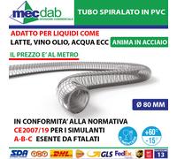 Tubo Spiralato Per Alimenti Travaso Vino Acqua Ø 20 a 200 mm Prezzo a MT