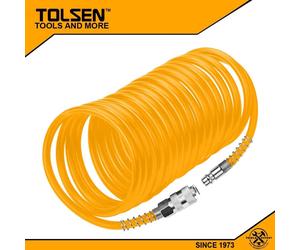 TUBO SPIRALATO UNIVERSALE PER COMPRESSORE 6 X 8 MT.15 ATTACCHI RAPIDI BAIONETTA