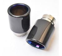 Tubo terminale scarico Tubo silenziatore smussato in acciaio inossidabile blu con estremità di coda in carbonio lucido da 1 pezzo Punta scarico (Size : 67-101mm)
