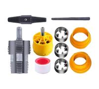 Tubo Threading Kit - Pvc Thread Maker Tool | Integrated Internal & External Pipe Threading Tool | Pvc Pipes Threader | Electric Drill Manual Repair Tools with 3 Dies | Power Drill Water Pipes Threader