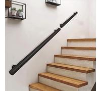 Tubo tondo in acciaio inox nero - Kit completo per ringhiera da parete per interni ed esterni - Supporta 100 kg - Disponibile nelle misure da 60 cm a 6 m