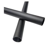 Tubo tondo in fibra di carbonio, Tubo in fibra di carbonio avvolto in rotolo 3K Twill 6-42 mm OD 1,5 mm Parete 500 mm(33x30x500mm)