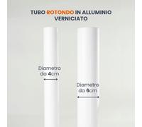 Tubo tondo profilo alluminio Verniciato per Lavori Fai da Te -Diametro 40 /60 mm