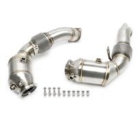 Tubo Turbina Inox 2-teilges Set + Catalizzatore di Ricambio 85/65mm per BMW 5er
