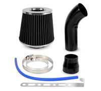 tubo turbo della presa d'aria Filtro Aria Fungo 76Mm Per Auto Tubo Aspirazione Filtro Aria Cono Freddo Ad Alto Flusso Kit Tubo In Alluminio OFI109(Nero)